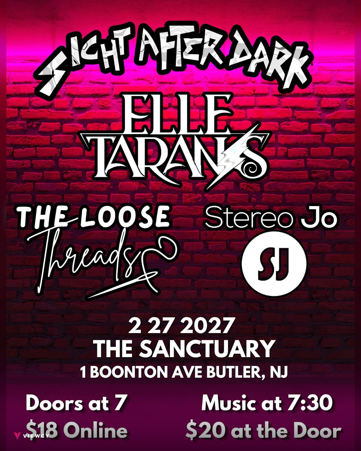 Sight After Dark, Elle Taranis, The Loose Threads, Stereo Jo - The Sanctuary
